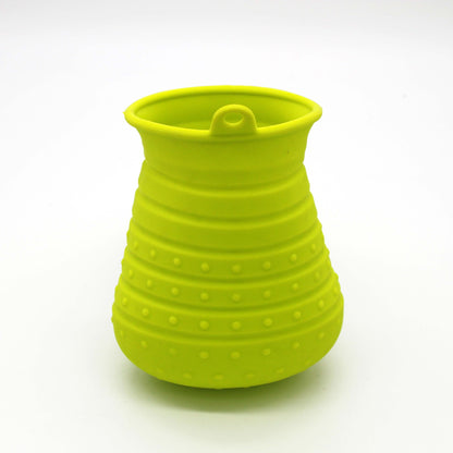 Green silicone paw cleaner cup