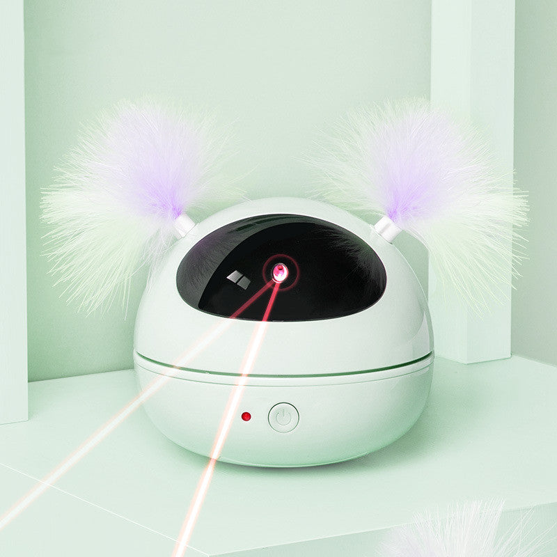 Green USB-charging automatic laser cat toy