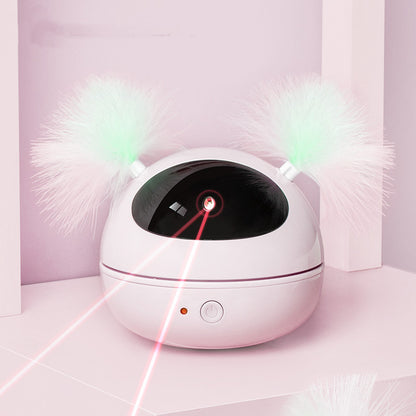 Pink USB-charging automatic laser cat toy