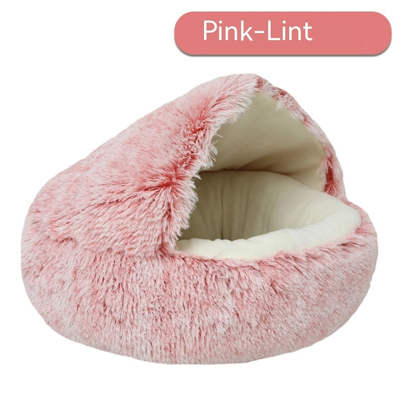 Pink Cocoon bed, short plush