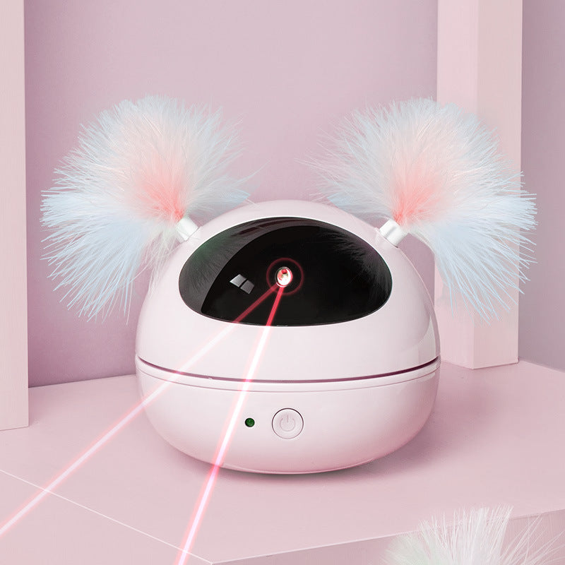 Pink automatic laser cat toy