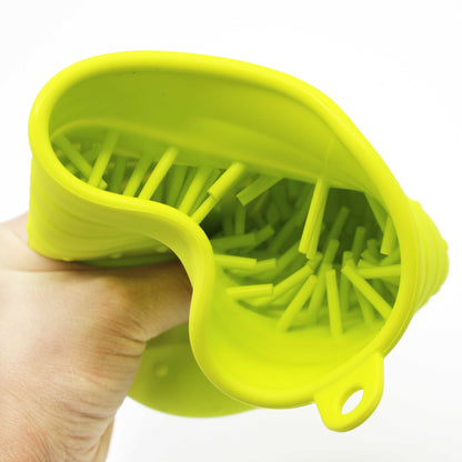 Soft silicone bristles inside the paw cleaner
