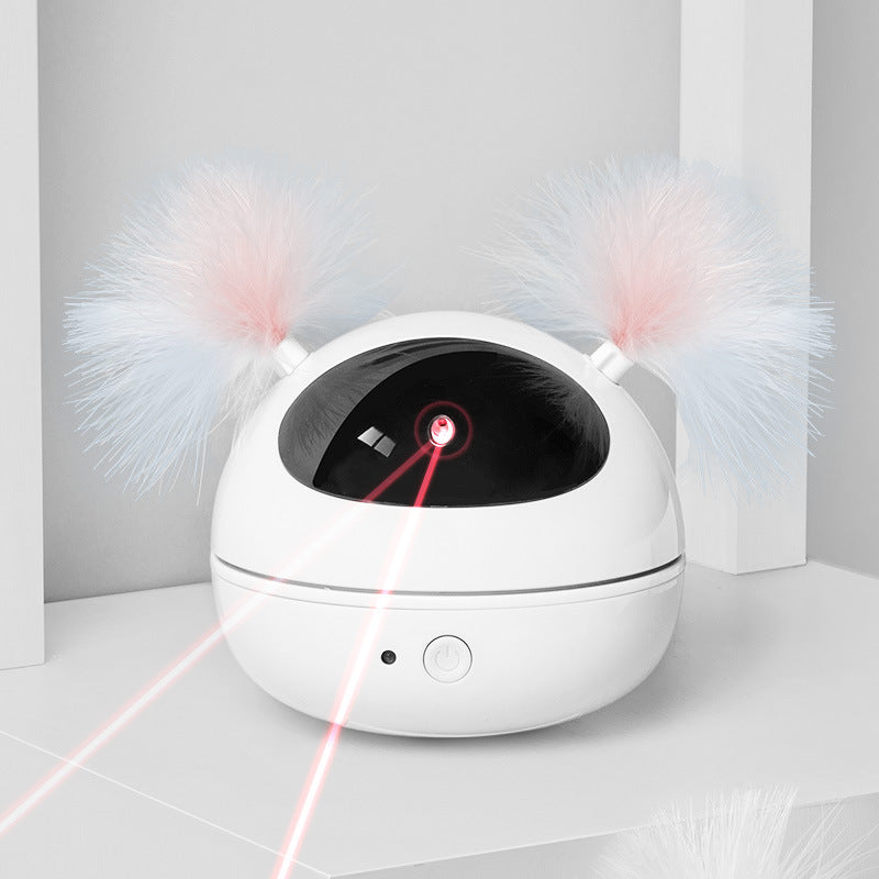 White automatic laser cat toy