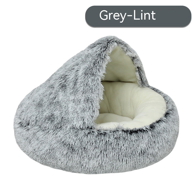 Grey Cocoon bed, short plush