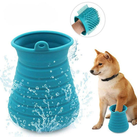 Silicone paw cleaner cup