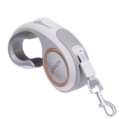 White retractable dog leash