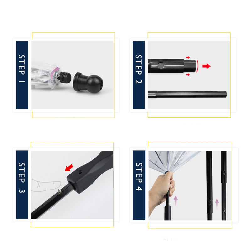 Clear dog umbrella with chain leash