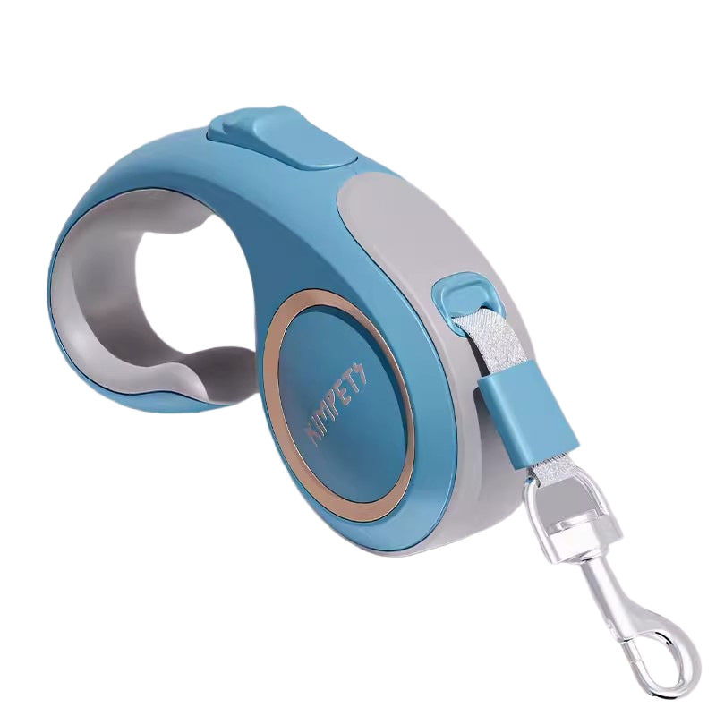 Blue retractable dog leash